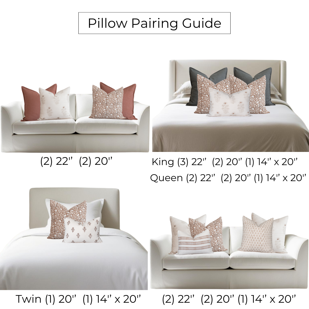 Nina Floral Block Printed Pillow Cover