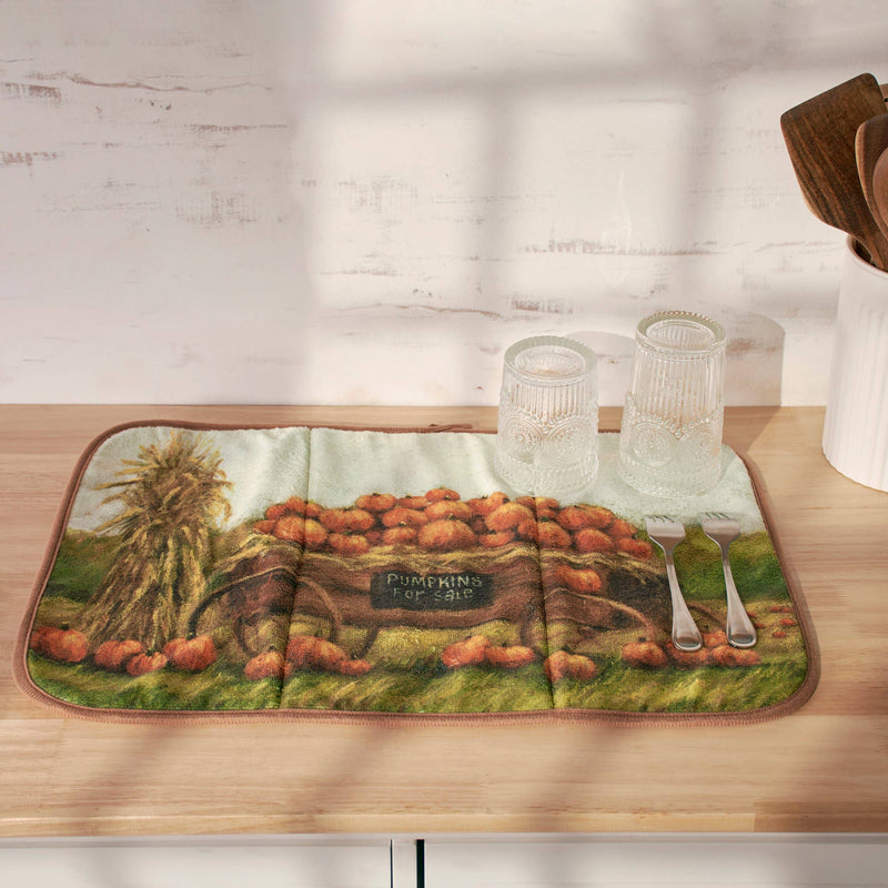 Pumpkin Wagon Drying Mat