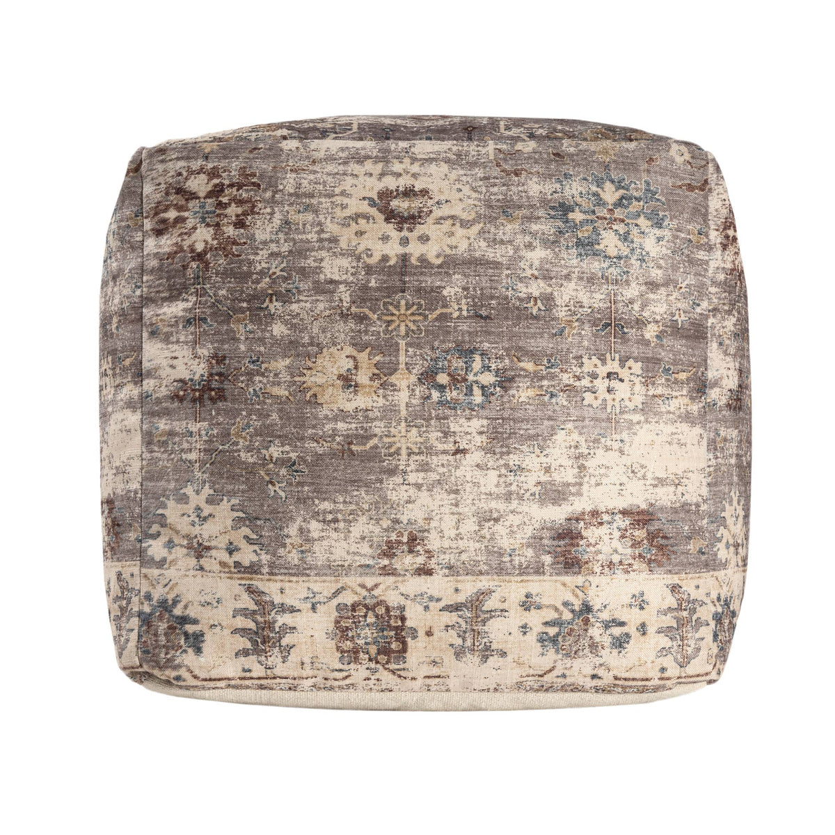 Vintage Floral Pouf Ottoman