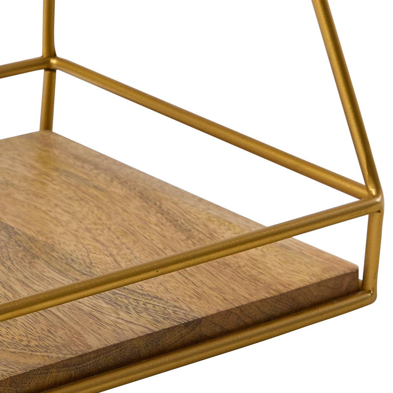 Wood & Gold 2-Tier Farmhouse Organizer