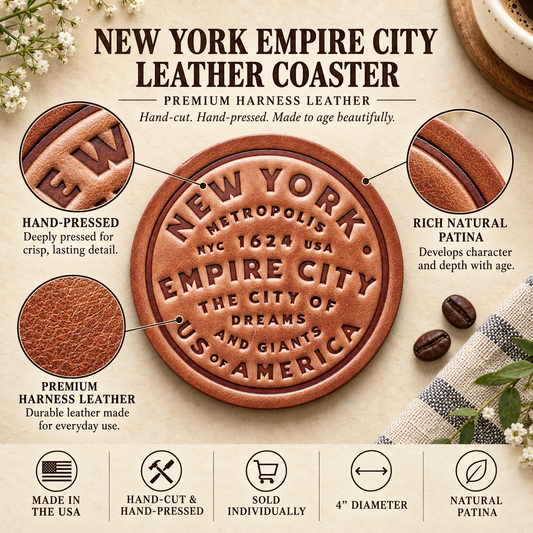 New York City Leather Coaster