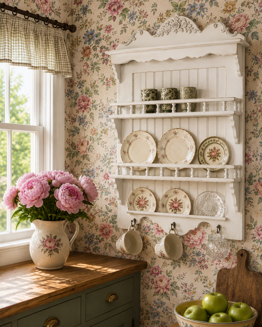 Wall Mounted French-Style Dish and Plate Storage Rack
