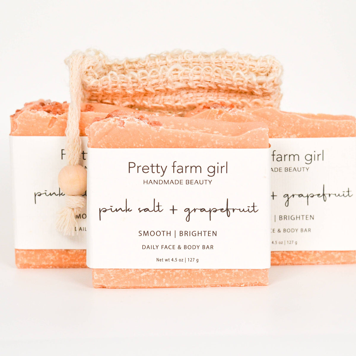 Pink Salt + Grapefruit Cleansing Bar Handmade Tallow and Goat Milk Soap Bar