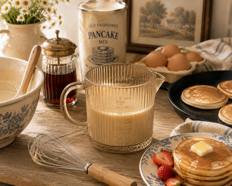 Ribbed Glass Measuring Cup | Taupe