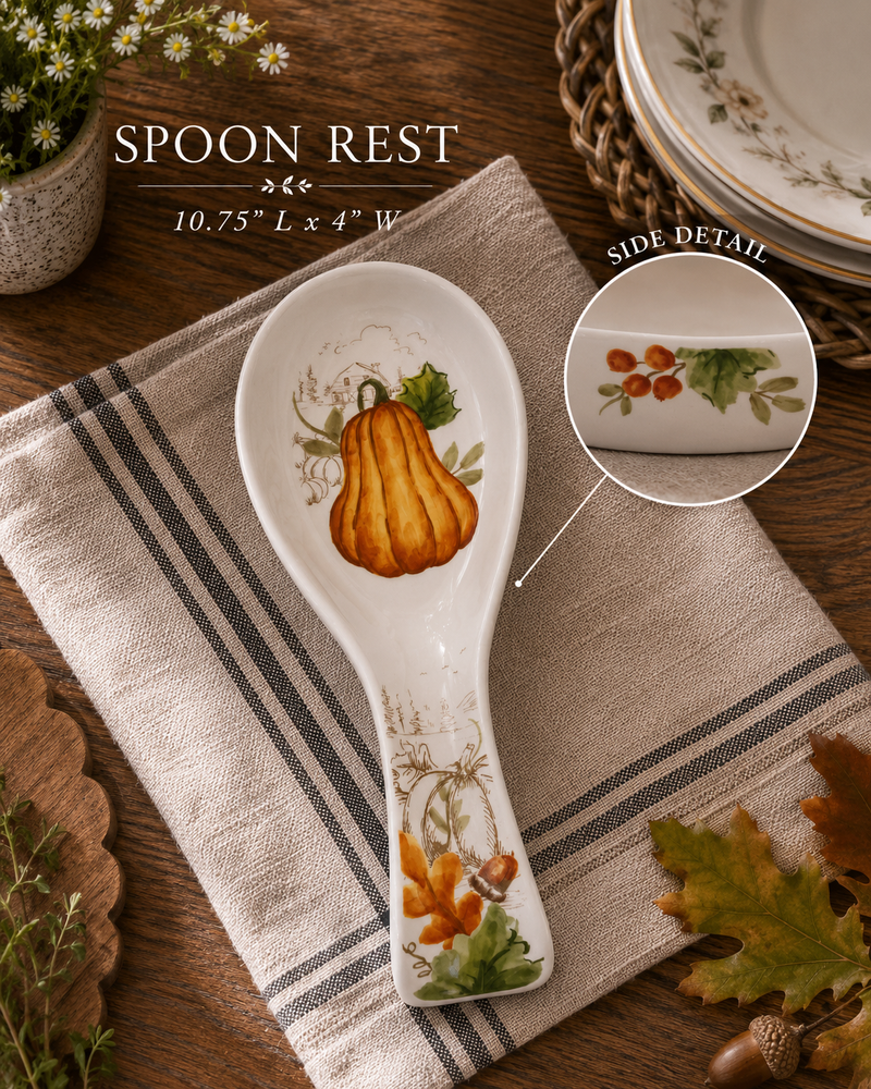 Farmhouse Pumpkin Gourd Ceramic Spoon Rest