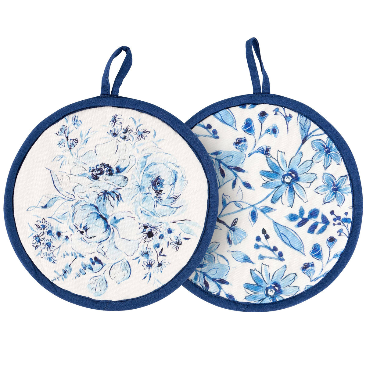 Blue Florals Hot Pad Set