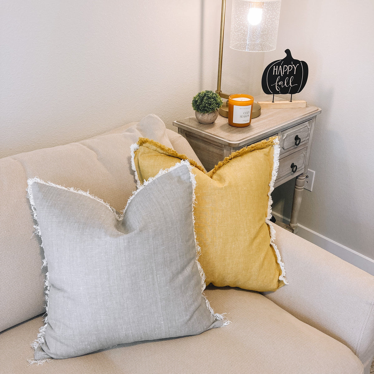 Stone Fringe Pillow Cover