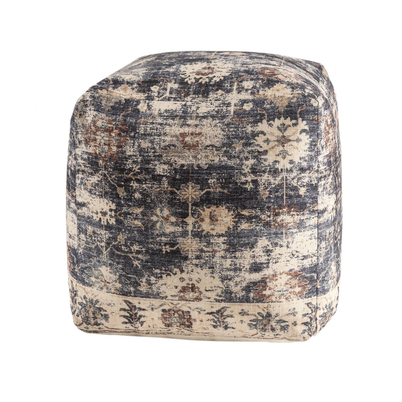 Vintage Floral Pouf Ottoman