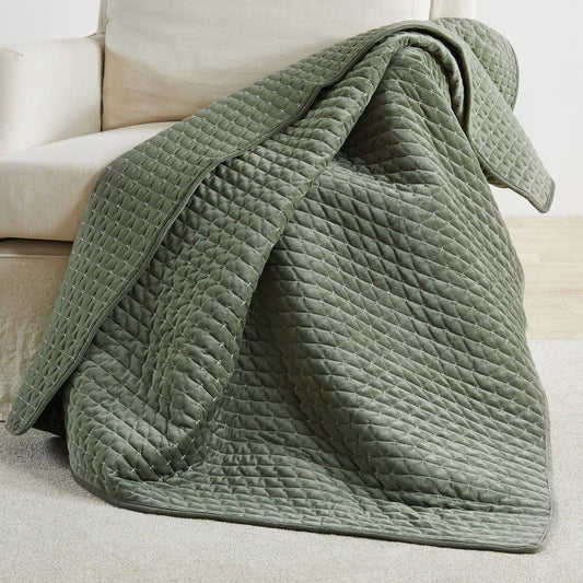 Velvet Stitch Quilted Throw Blanket