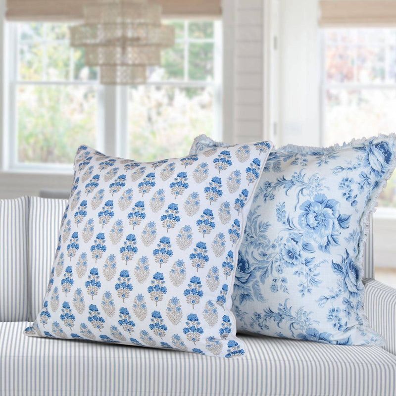 Charlotte Vintage French Floral Toile Pillow Cover