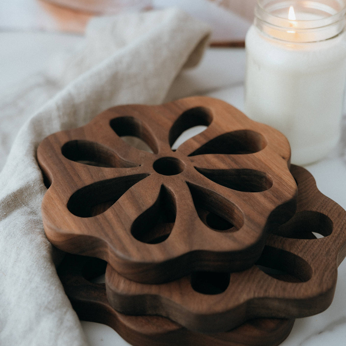 Floral Wood Trivet