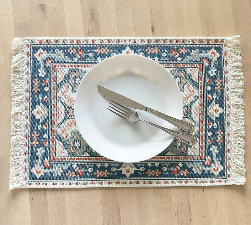 Antique Print Placemat - Navy