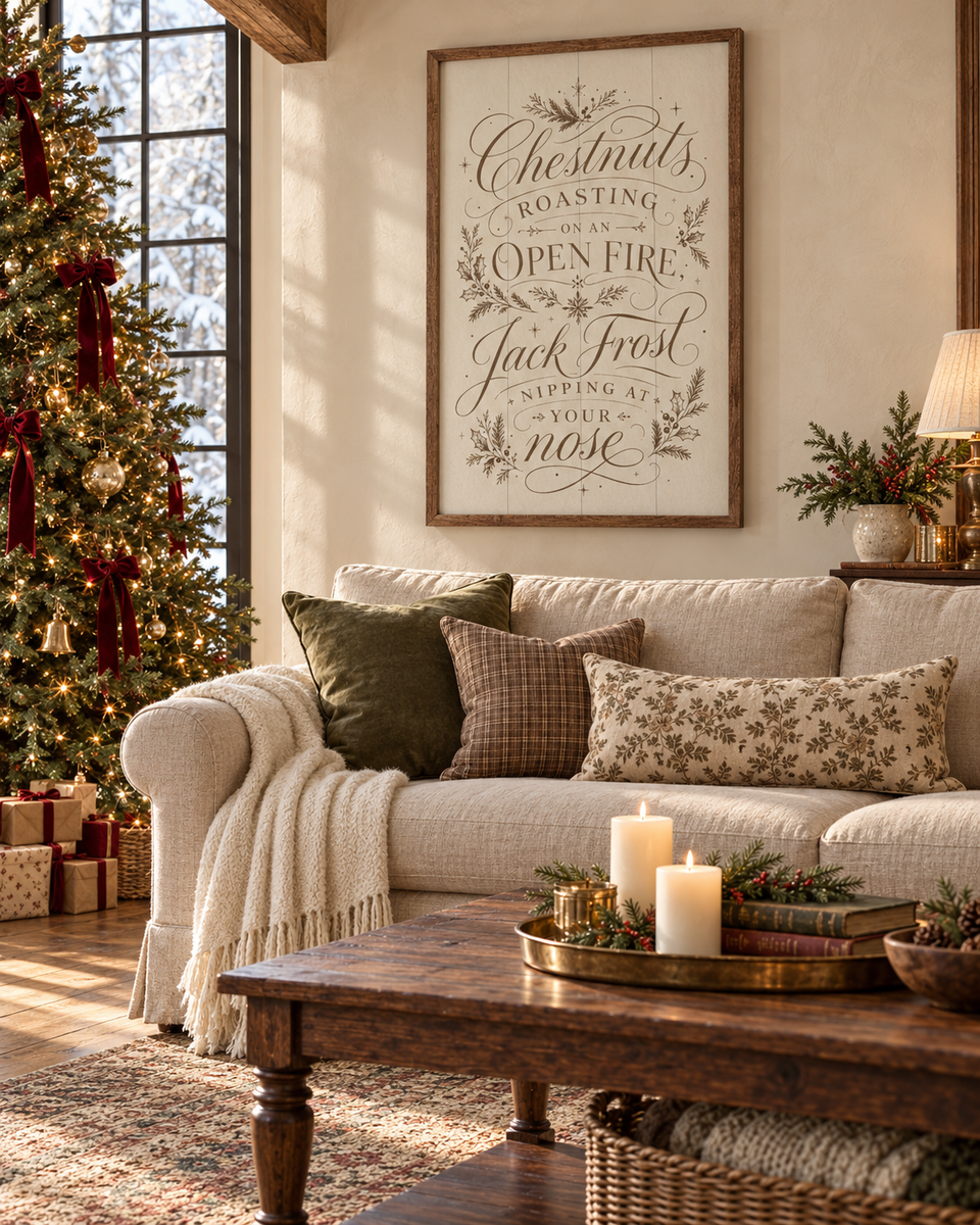 Chestnuts Roasting Typography | Christmas Wall Decor