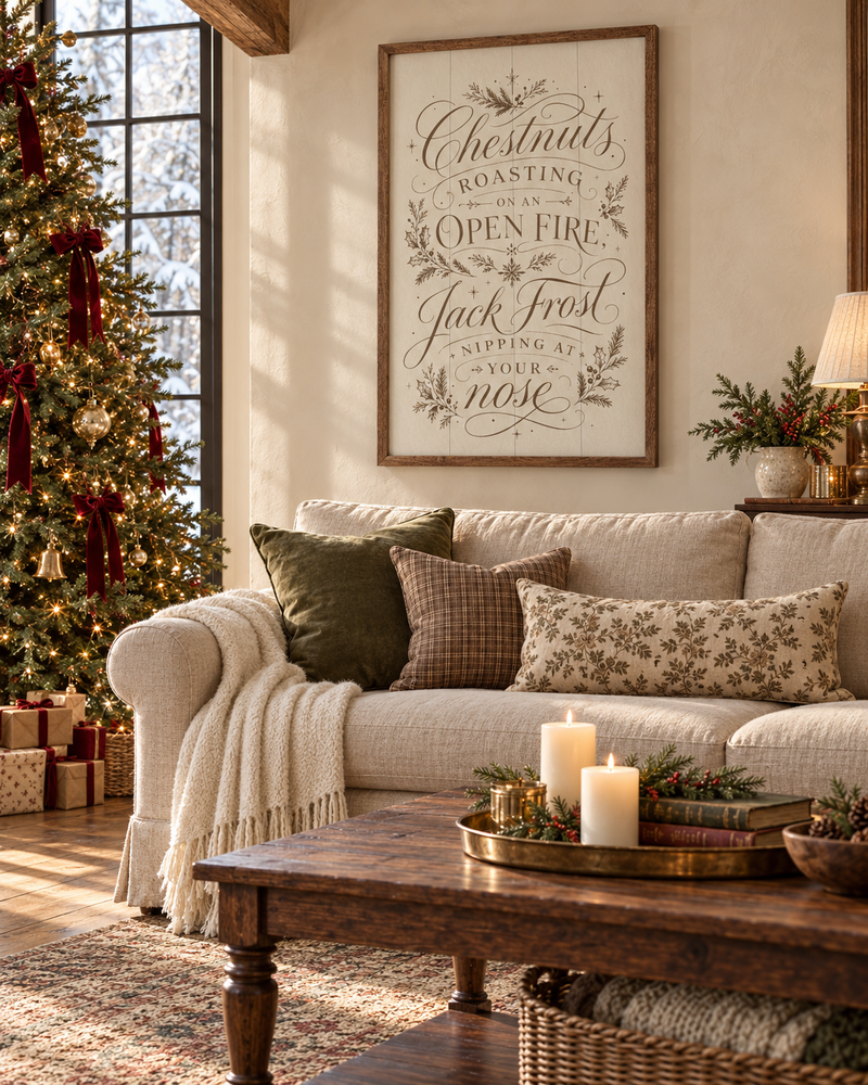 Chestnuts Roasting Typography | Christmas Wall Decor