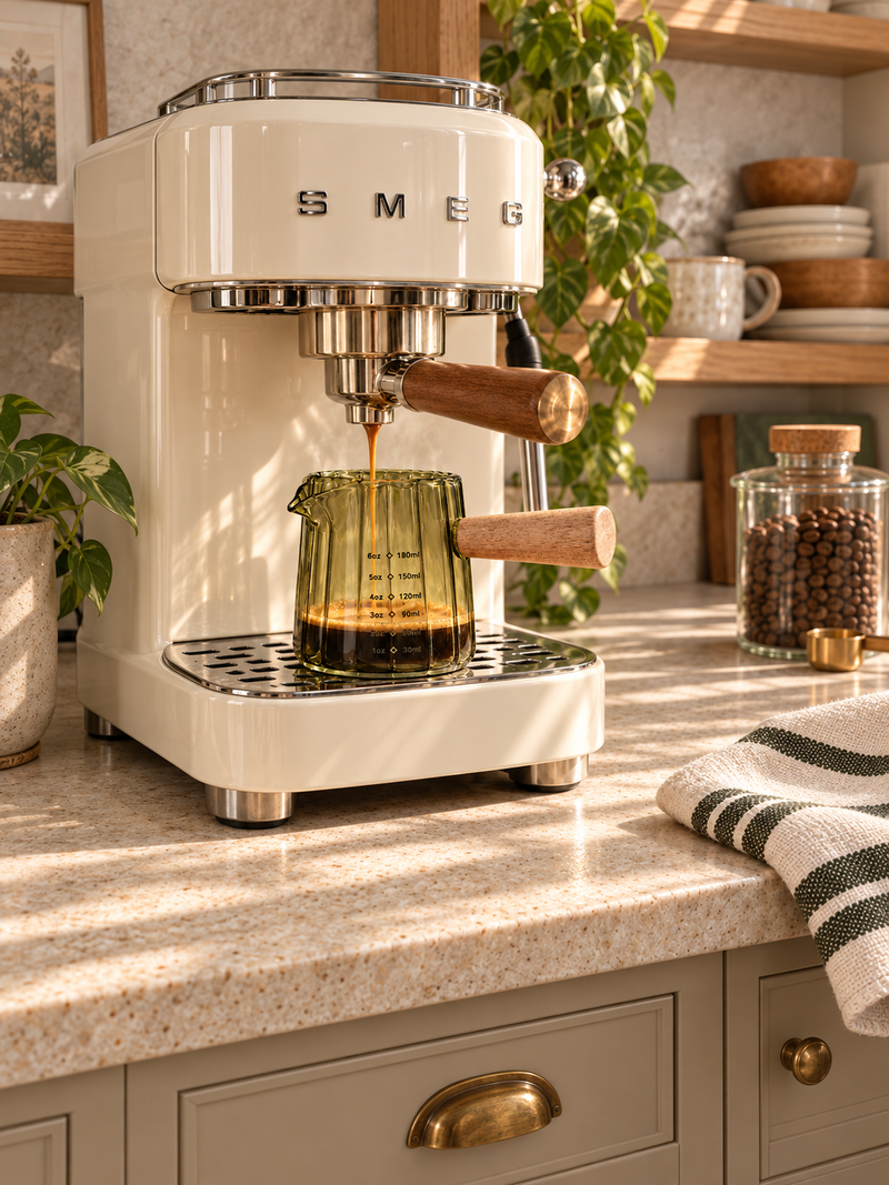 Scalloped Espresso Measuring Glass | Green