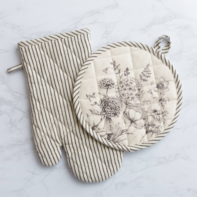 Botanicals Oven Mitt And Pot Holder Set