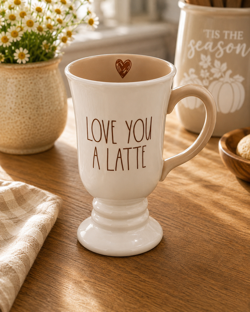 Love You A Latte Ceramic Mug | Set of 2