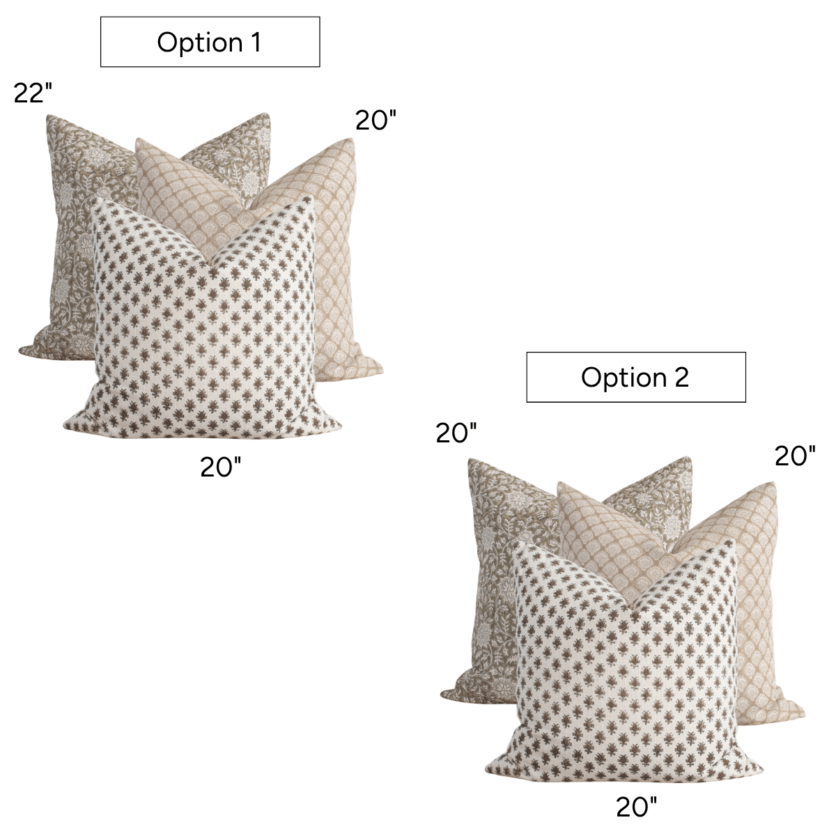 Lexington Pillow Combination | Set of Three Pillow Covers