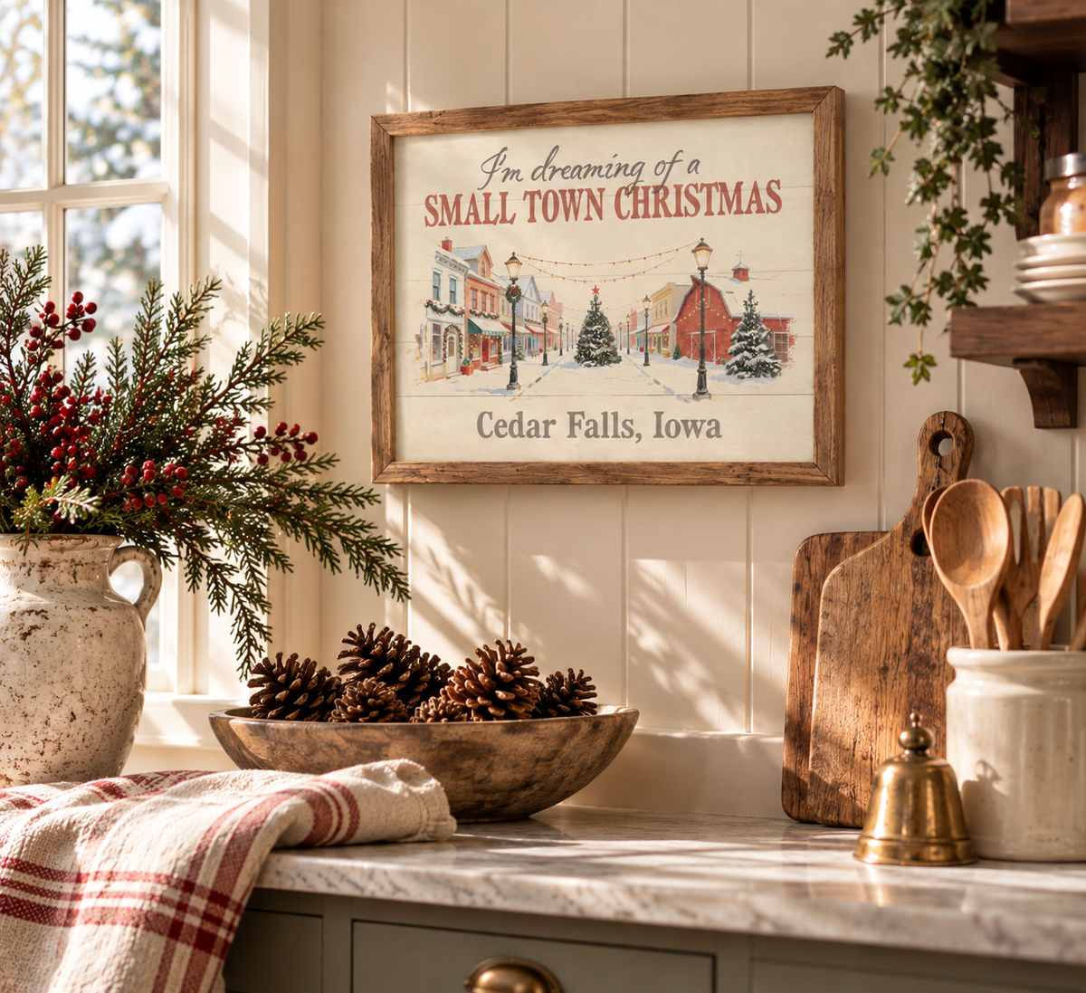 Dreaming Of A Small Town Christmas | Personalized Wall Decor