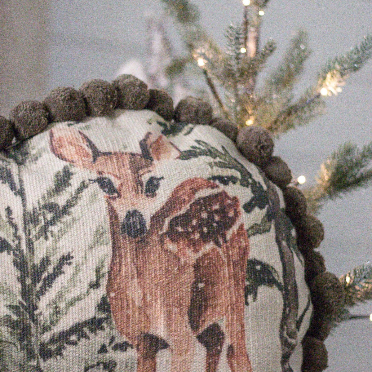 Deer Pom Pom Pillow