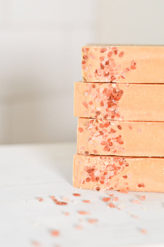 Pink Salt + Grapefruit Cleansing Bar Handmade Tallow and Goat Milk Soap Bar