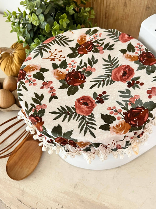 Mauve Floral Mixer Bowl Cover