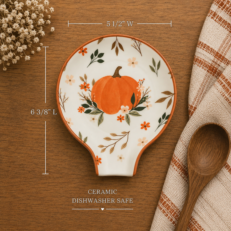 Floral Pumpkin Spoon Rest