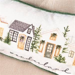 Cozy Winter Cottages Lumbar Pillow