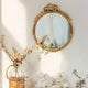 Vintage Round Pewter Mirror | Gold Finish