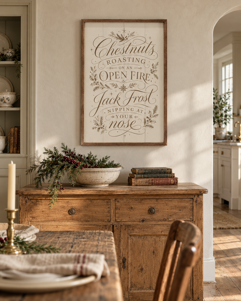 Chestnuts Roasting Typography | Christmas Wall Decor