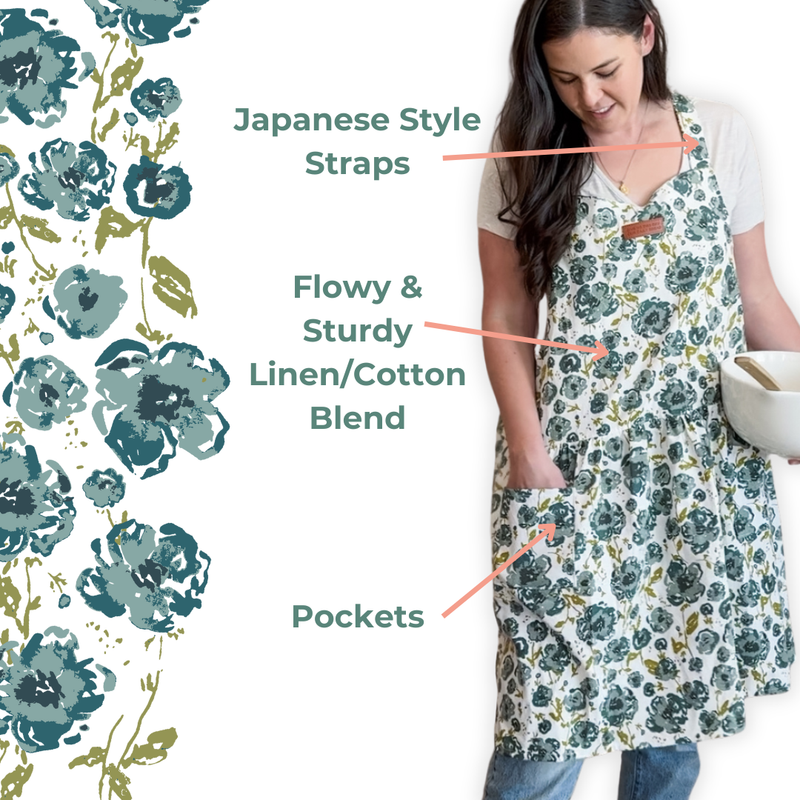 Blue Floral Apron