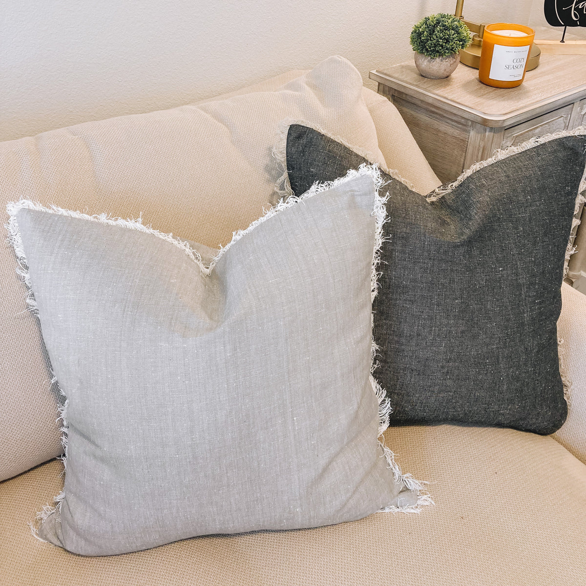 Stone Fringe Pillow Cover