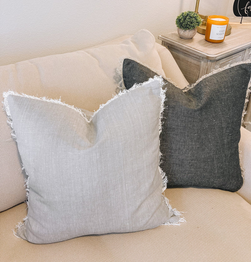 Stone Fringe Pillow Cover