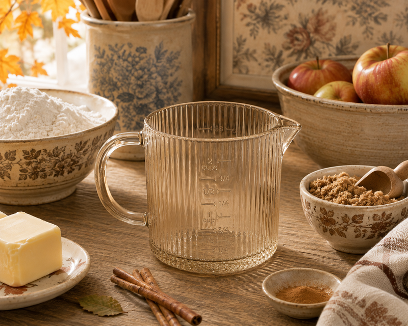 Ribbed Glass Measuring Cup | Taupe