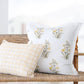 Lucy Hand Painted Block Print Floral Pillow Cover in Gold