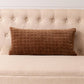 Quilted Velvet Lumbar Pillow – Brown Coffee