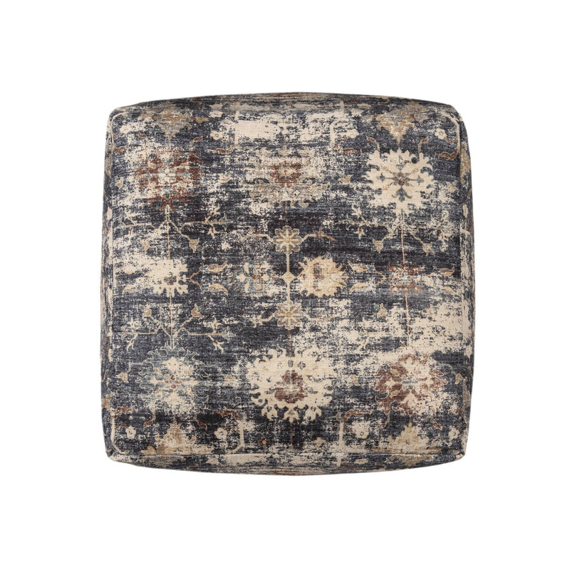 Vintage Floral Pouf Ottoman