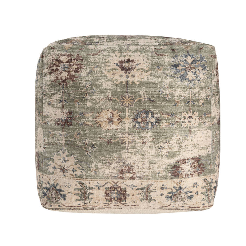 Vintage Floral Pouf Ottoman