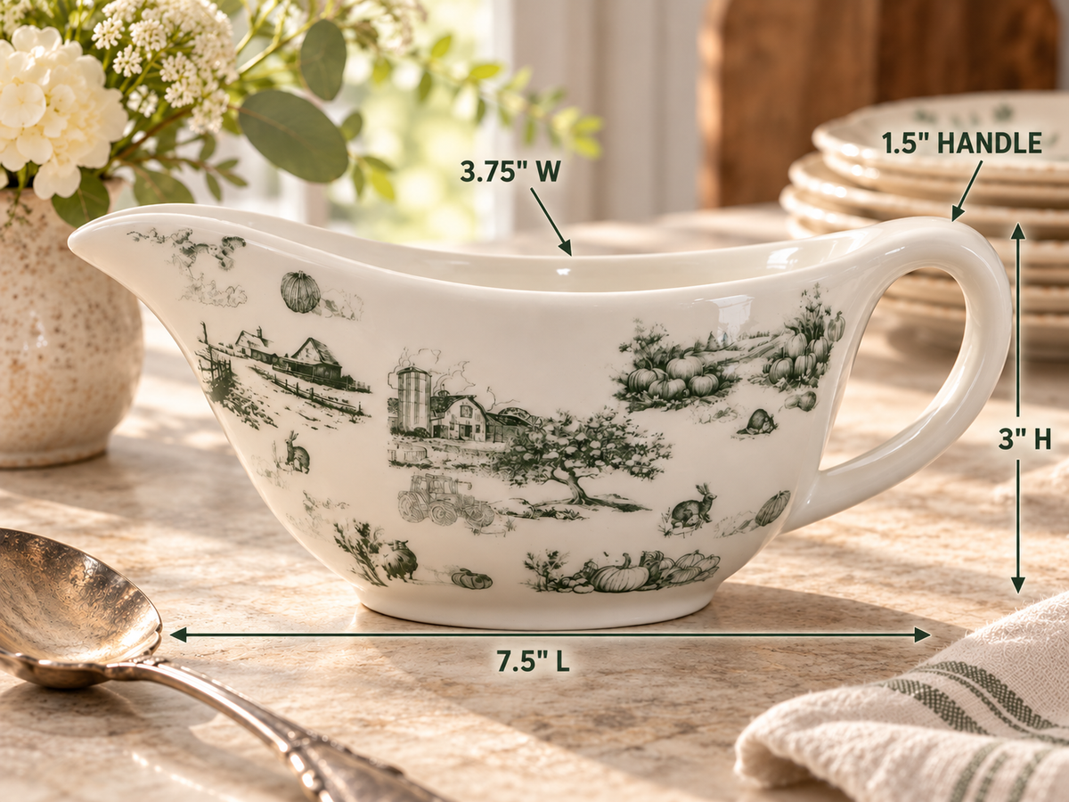 Farmhouse Heritage Gravy Boat | Green