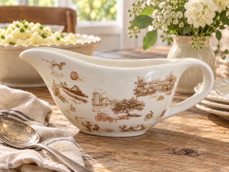 Farmhouse Heritage Gravy Boat | Brown