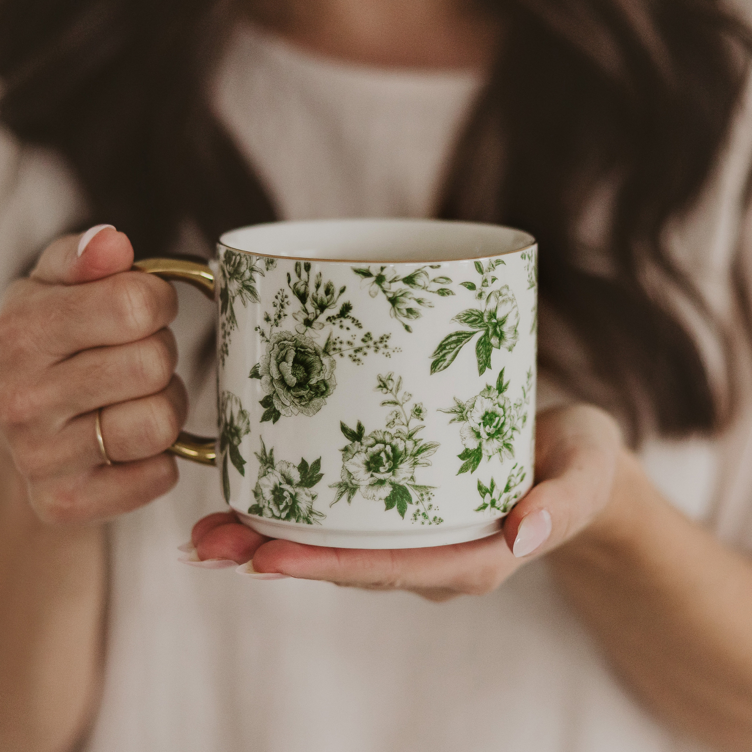 Green Delft Coffee Mug