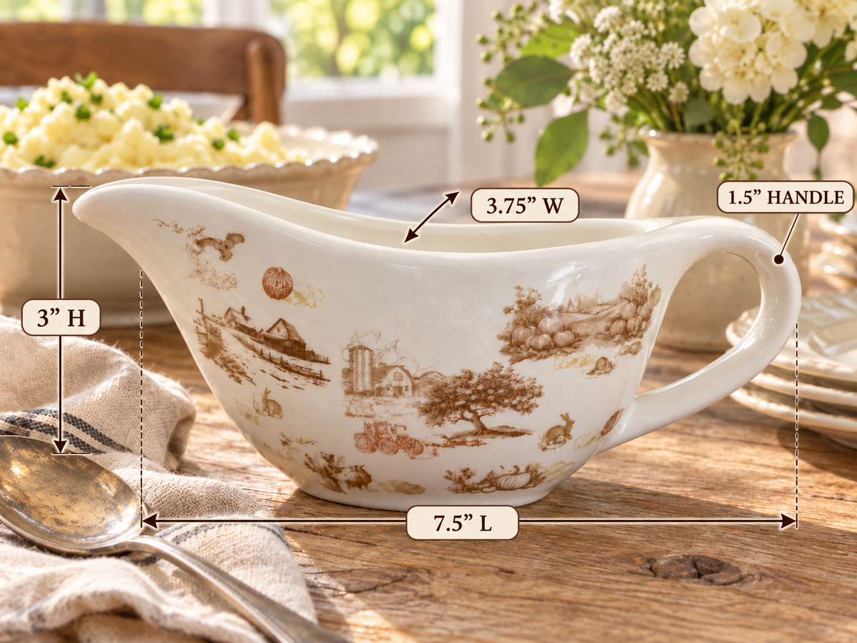 Farmhouse Heritage Gravy Boat | Brown