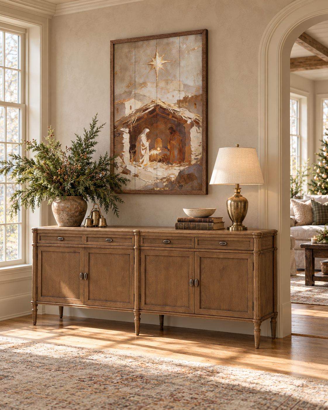 The Golden Manger | Christmas Wall Decor