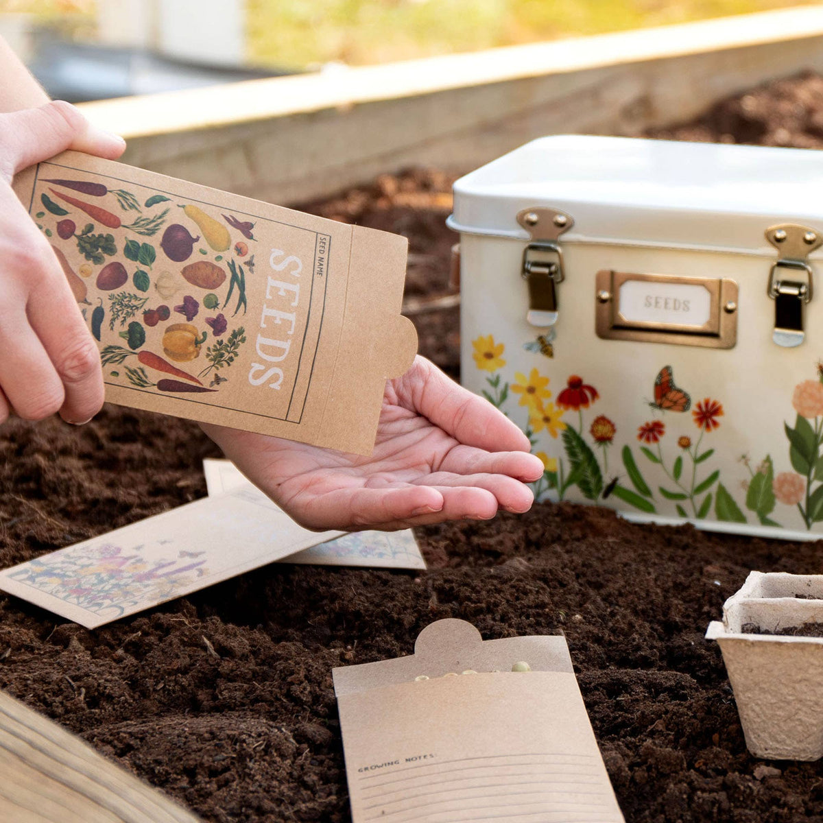 Wildflower Botanicals Tin Seed Storage Box