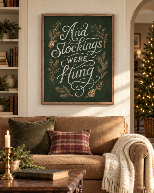 And Stockings Were Hung | Christmas Wall Decor