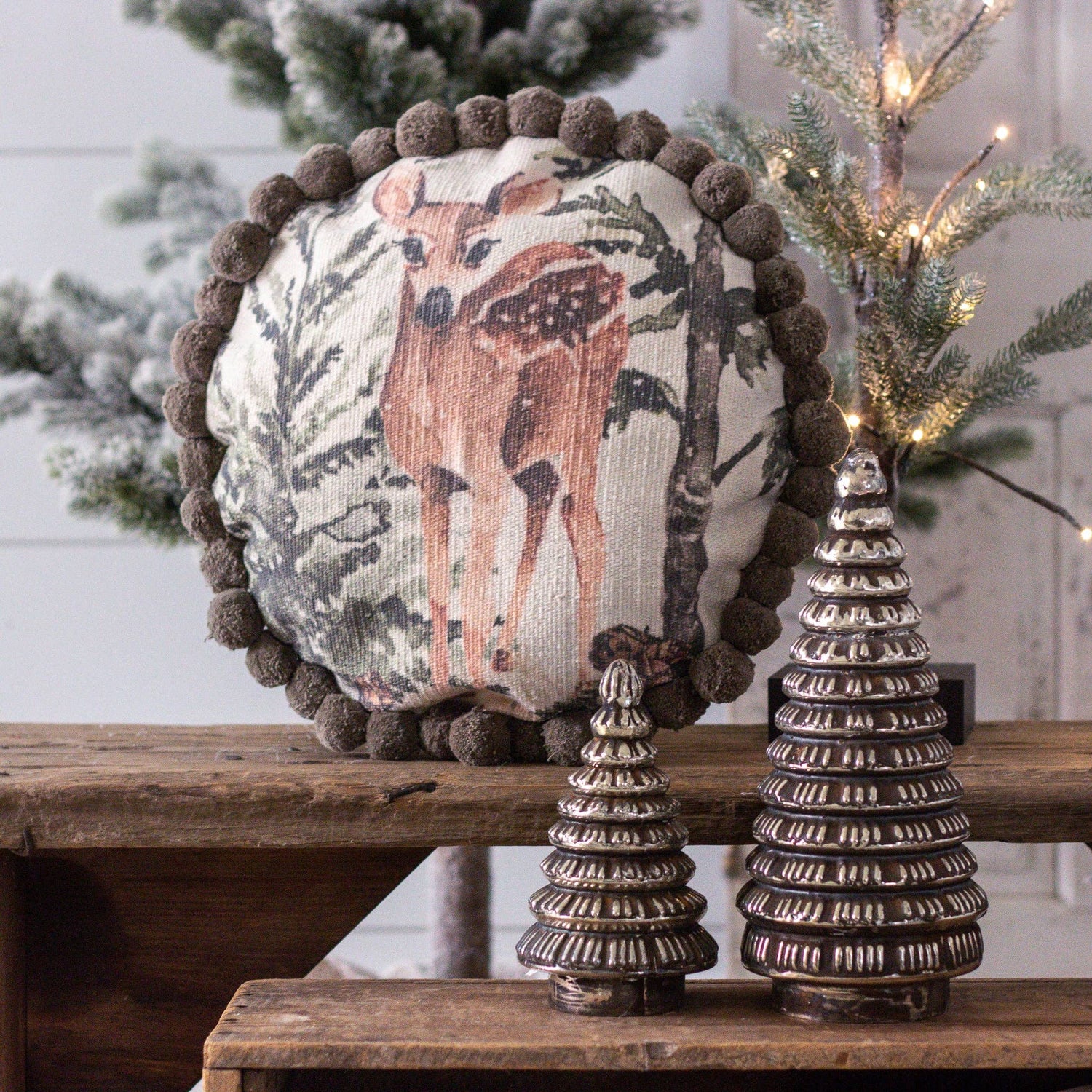 Deer Pom Pom Pillow