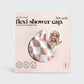 Kitsch Satin Lined Flexi Shower Cap - Terracotta Checker