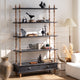 Turned Wood Display Bookcase with Drawer Base