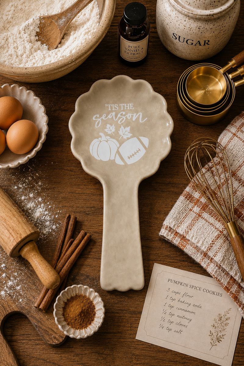 'Tis The Season Utensil Crock + Spoon Rest Set