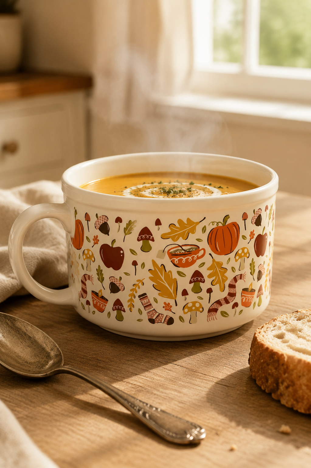 Cozy Harvest Oversized Ceramic Soup Mug
